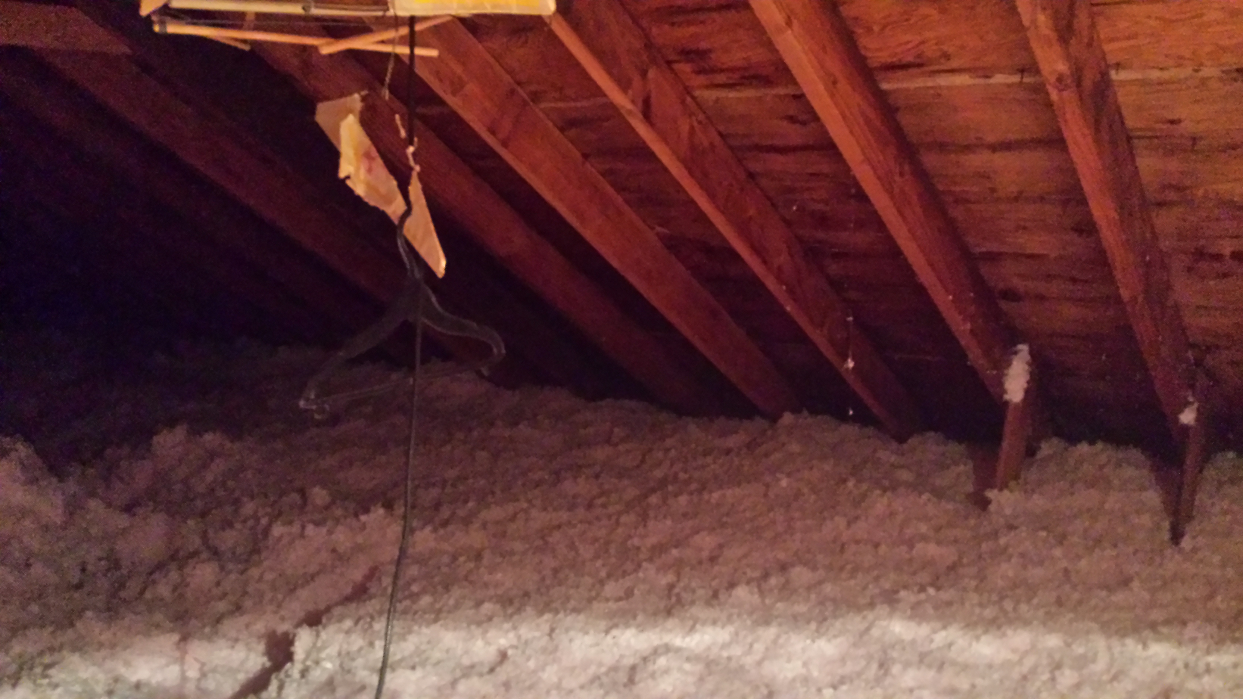 Attic with condensation in the winter