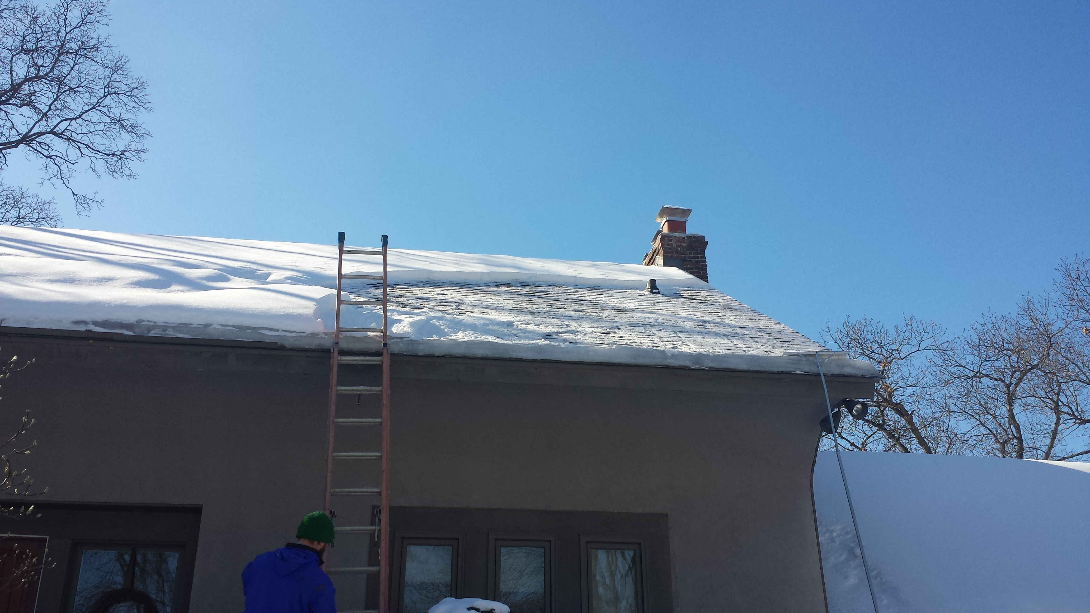 Roof ice dam on home with new insulation