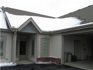 North Lake, WI Ice Dam On Roof and Gutter